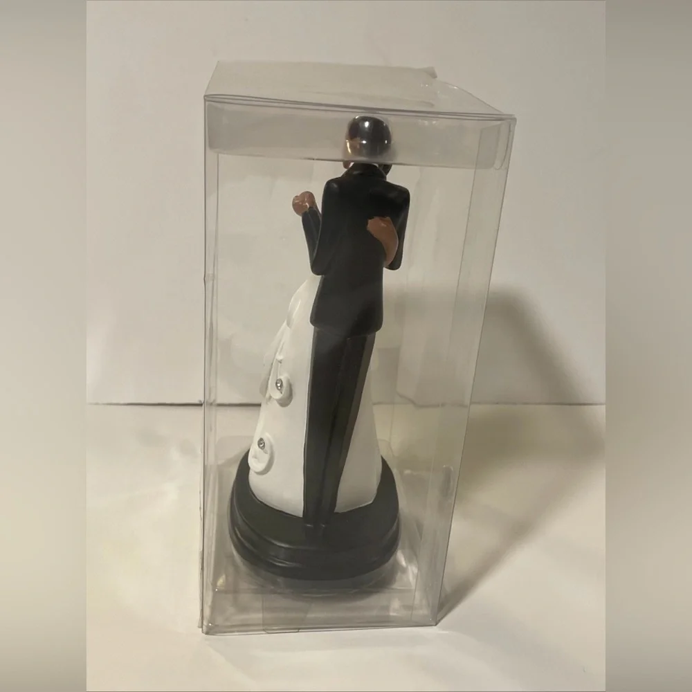 African American Bride & Groom Wedding Cake Topper 7” Resin New